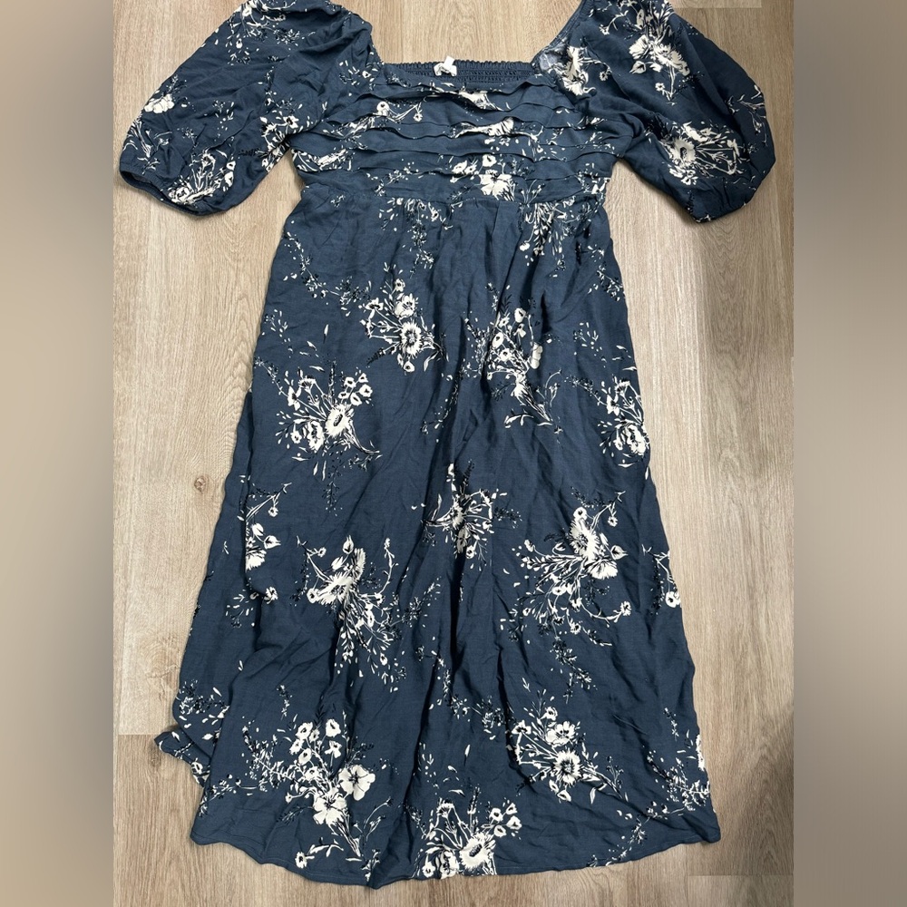 Maurices Smocked Half Sleeve Floral Dress